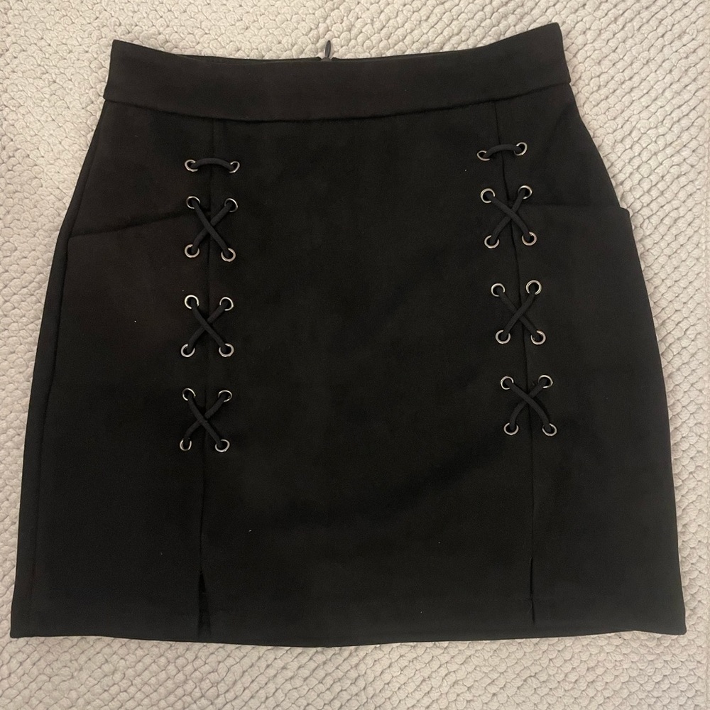 Black suede skirt